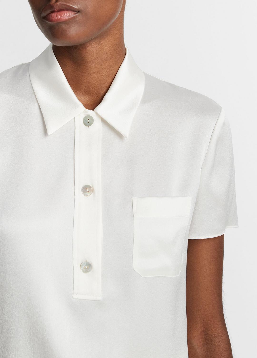 Silk Short-Sleeve Polo Shirt in Short Sleeve | Vince discount