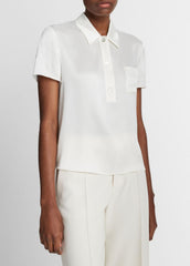Silk Short-Sleeve Polo Shirt in Short Sleeve | Vince discount