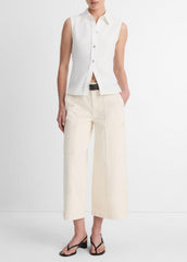 Sleeveless Button-Front Shirt in Short Sleeve | Vince for sale