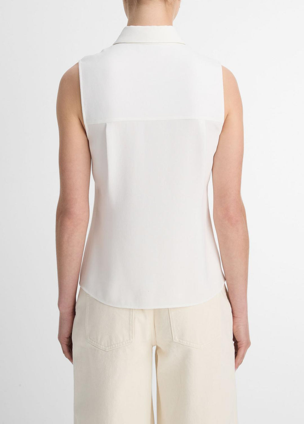 Sleeveless Button-Front Shirt in Short Sleeve | Vince for sale