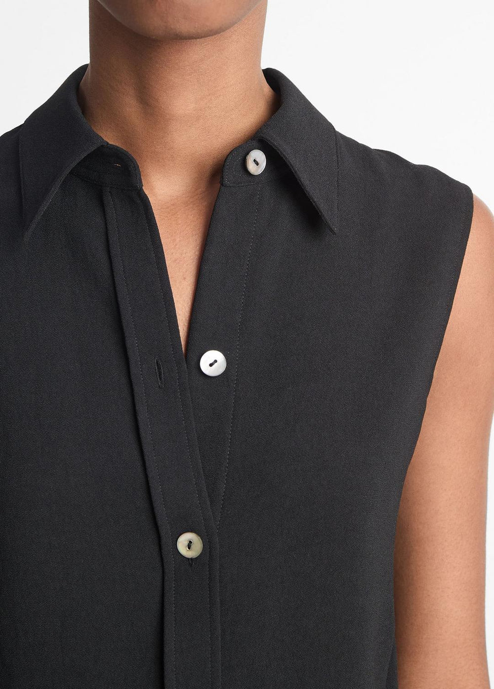 Sleeveless Button-Front Shirt in Short Sleeve | Vince outlet