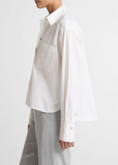 Cotton Cropped Button-Front Shirt  in Long Sleeve | Vince for sale
