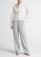 Cotton Cropped Button-Front Shirt  in Long Sleeve | Vince for sale