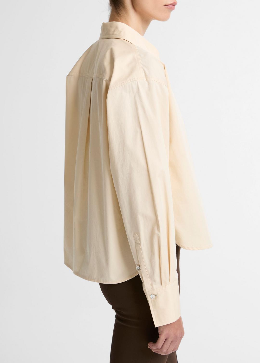 Cotton Cropped Button-Front Shirt  in Long Sleeve | Vince US