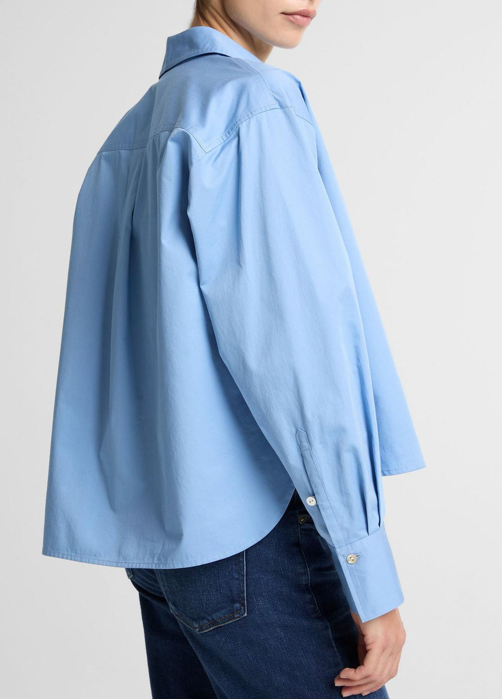 Cotton Cropped Button-Front Shirt  in Long Sleeve | Vince near me