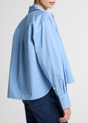 Cotton Cropped Button-Front Shirt  in Long Sleeve | Vince near me
