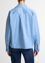 Cotton Cropped Button-Front Shirt  in Long Sleeve | Vince near me