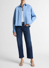 Cotton Cropped Button-Front Shirt  in Long Sleeve | Vince near me
