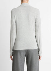 Relaxed Fixed-Wrap Jersey Top in Long Sleeve | Vince outlet