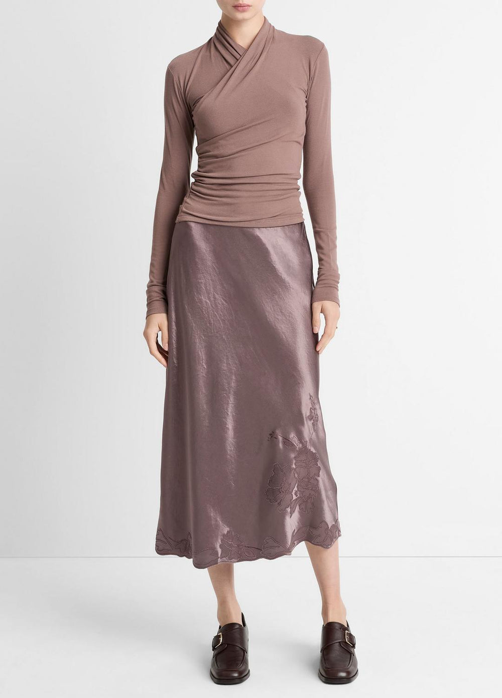Fixed Wrap Long-Sleeve Top in Long Sleeve | Vince Online