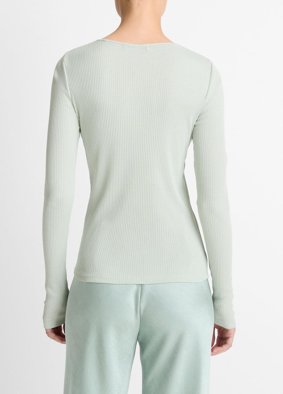 Ribbed Pima Cotton Long-Sleeve T-Shirt in Long Sleeve | Vince on sale