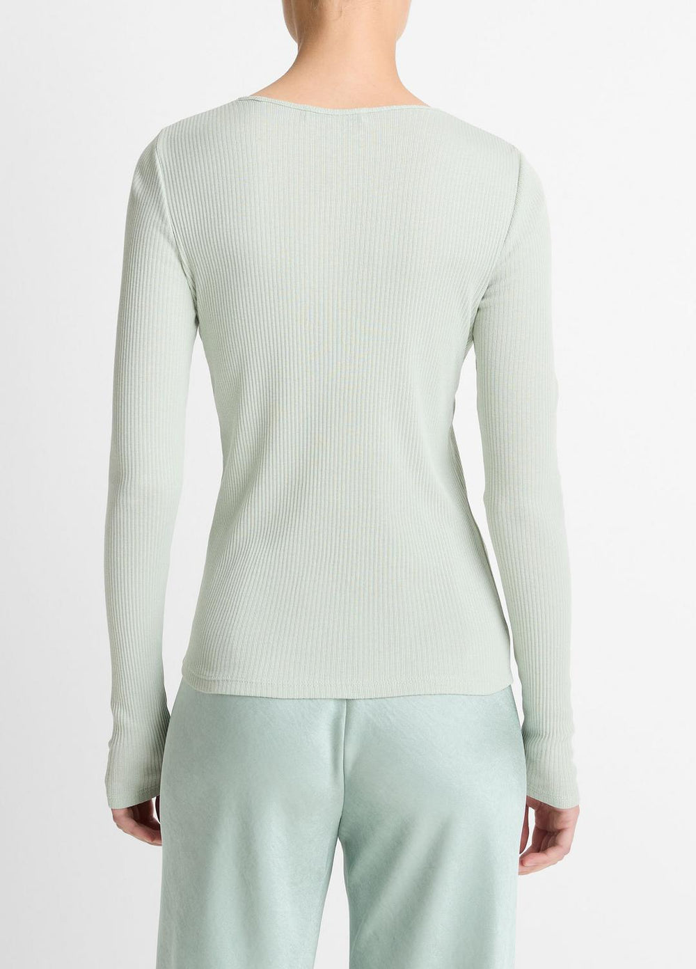 Ribbed Pima Cotton Long-Sleeve T-Shirt in Long Sleeve | Vince on sale