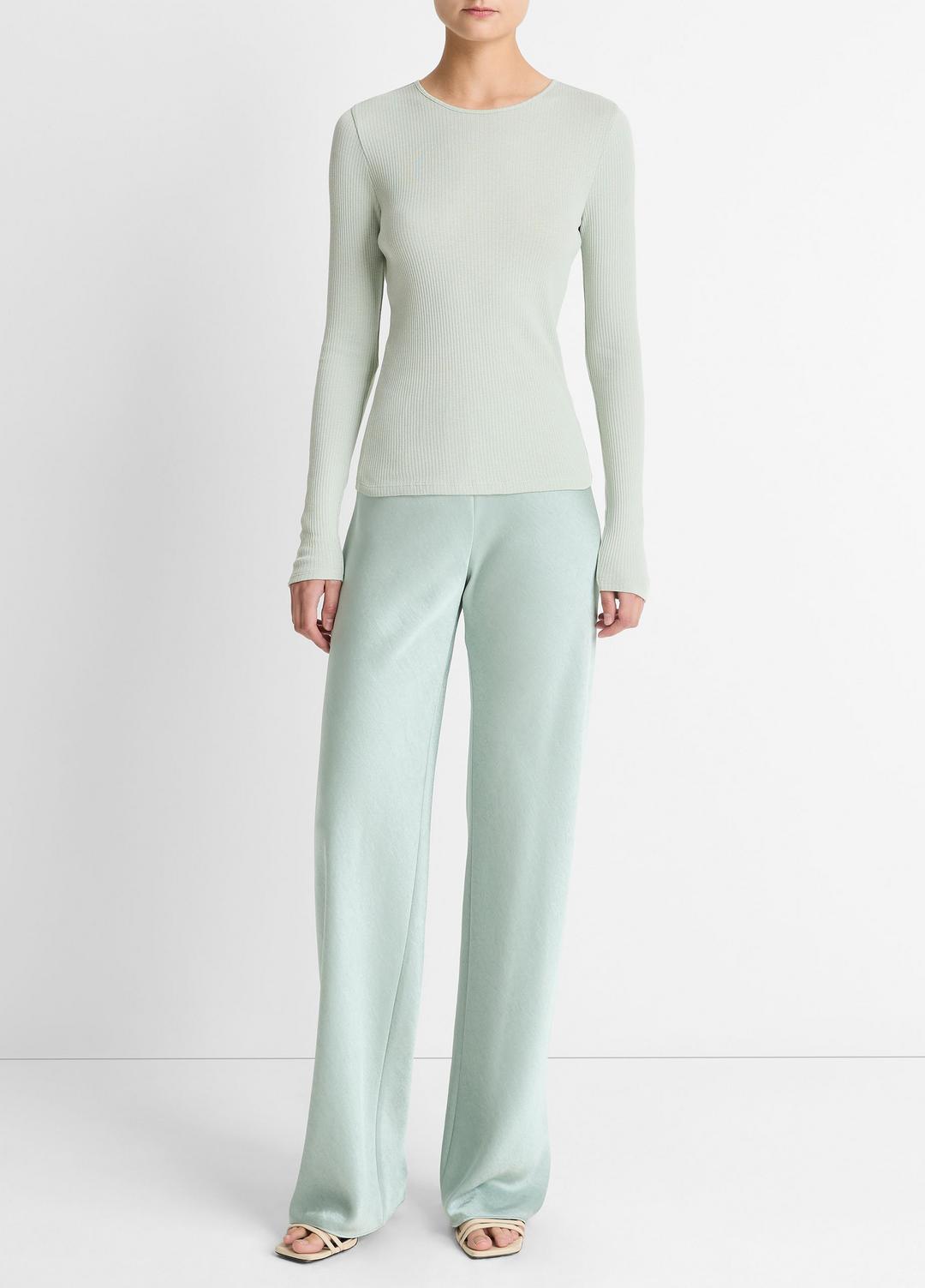Ribbed Pima Cotton Long-Sleeve T-Shirt in Long Sleeve | Vince on sale
