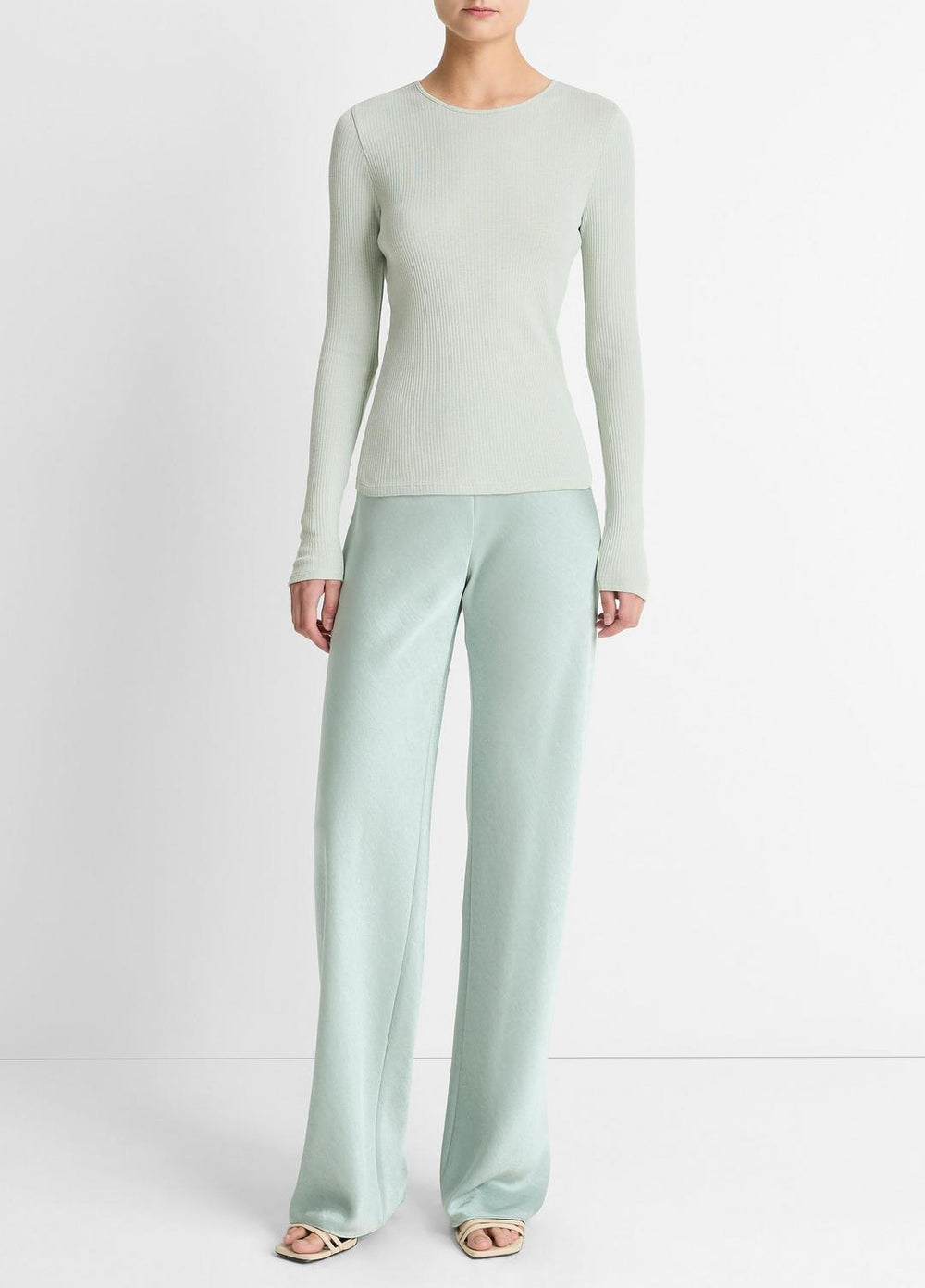 Ribbed Pima Cotton Long-Sleeve T-Shirt in Long Sleeve | Vince on sale
