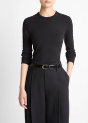 Essential Pima Cotton-Blend Long-Sleeve T-Shirt in Long Sleeve | Vince US