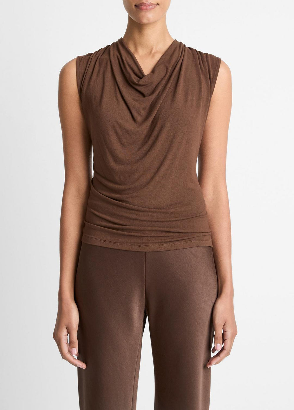 Jersey Draped Cowl-Neck Top in Tank Tops | Vince for sale