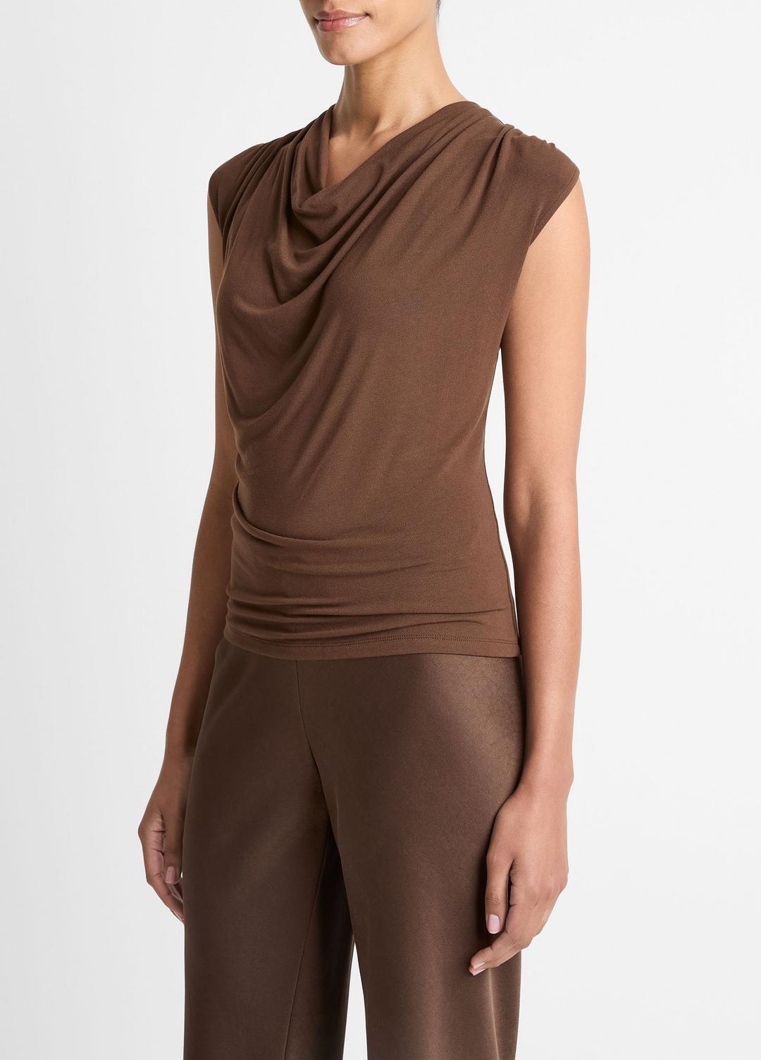 Jersey Draped Cowl-Neck Top in Tank Tops | Vince for sale