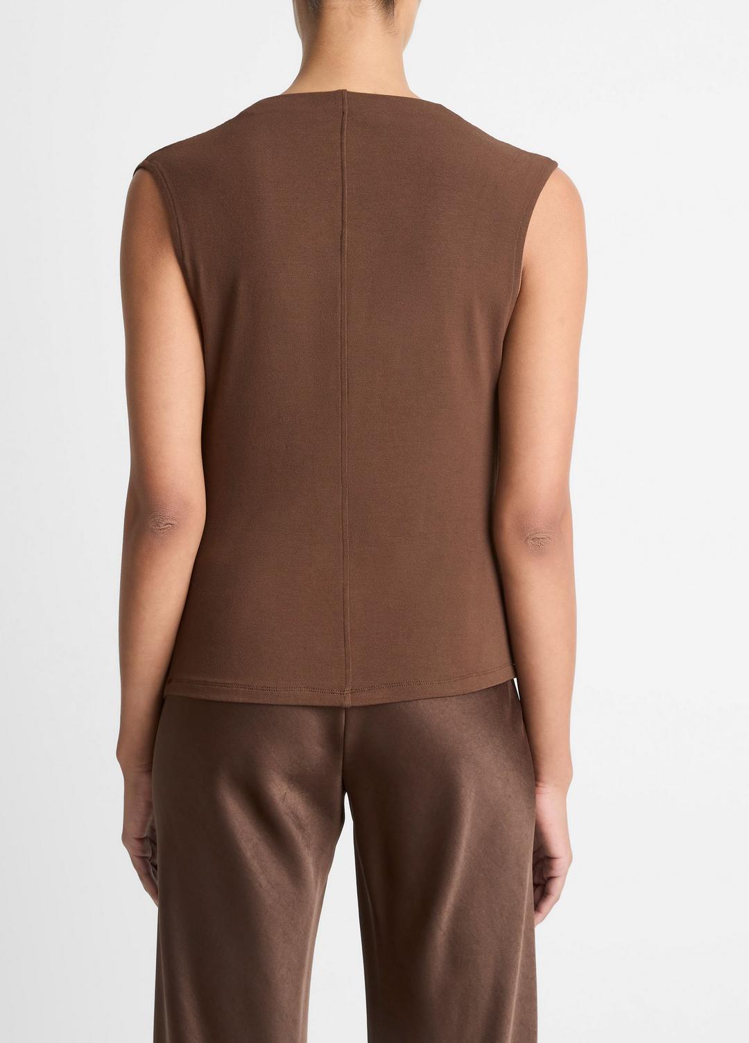 Jersey Draped Cowl-Neck Top in Tank Tops | Vince for sale