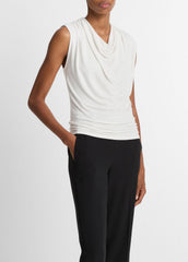 Jersey Draped Cowl-Neck Top in Tank Tops | Vince on sale
