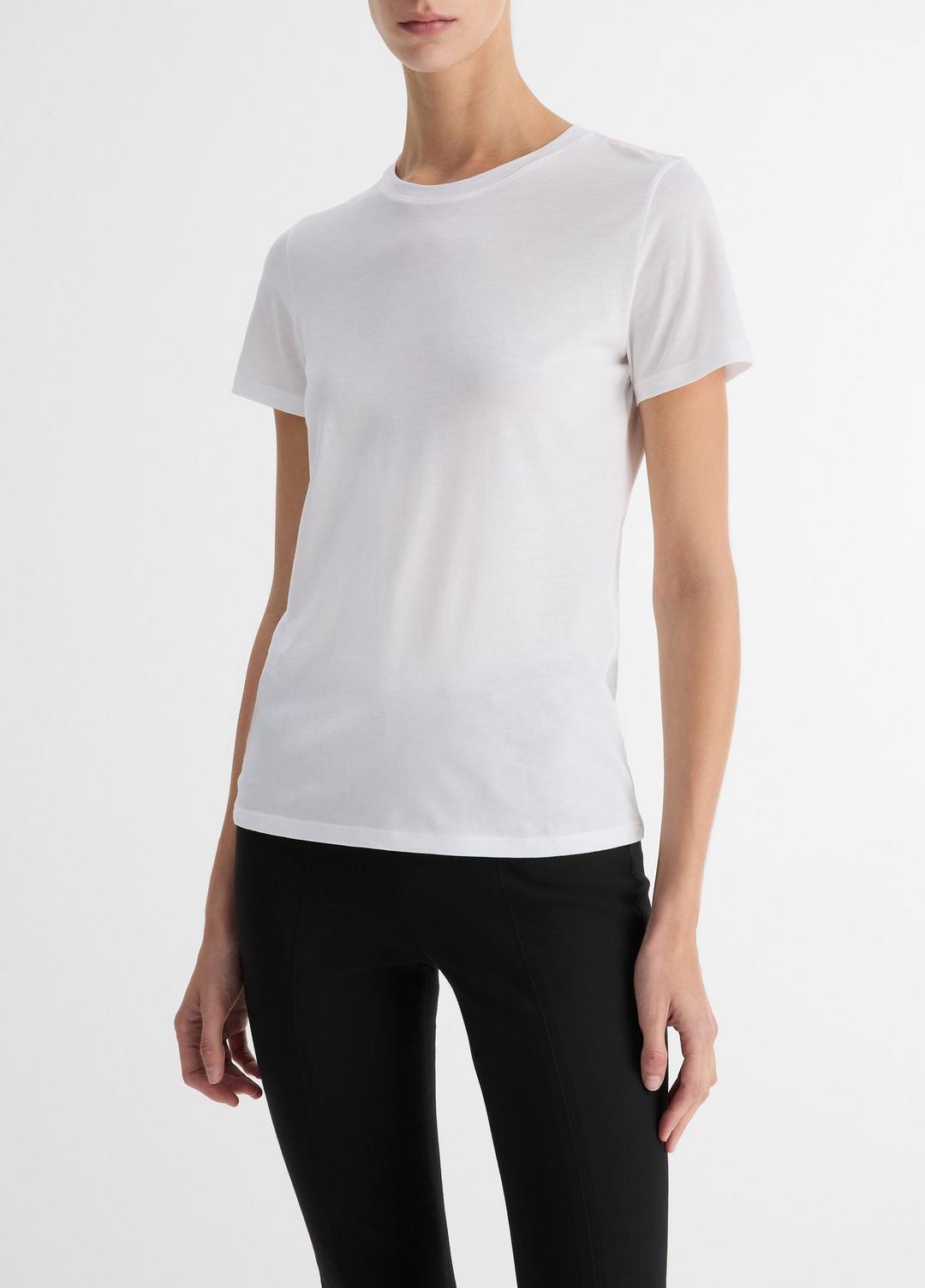 Essential Pima Cotton Crew Neck T-Shirt in Short Sleeve | Vince Online