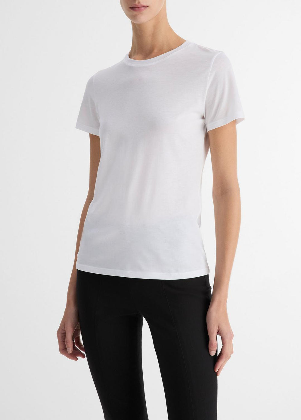 Essential Pima Cotton Crew Neck T-Shirt in Short Sleeve | Vince Online