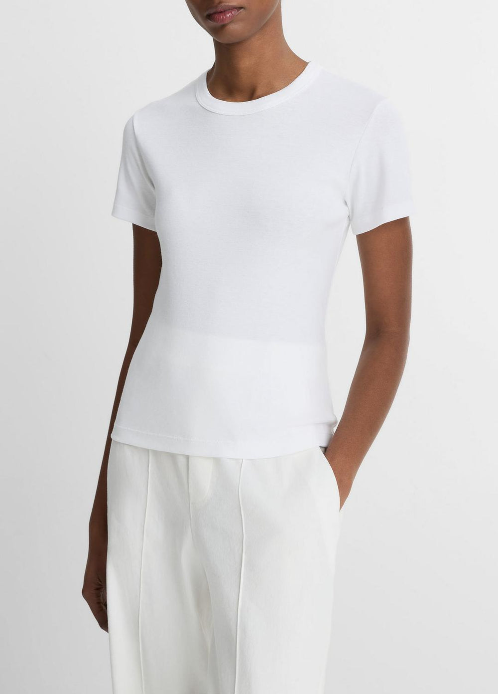 Pima Cotton-Blend '90s Shrunken T-Shirt in Short Sleeve | Vince near me