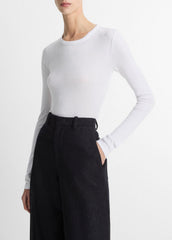 Essential Pima Cotton-Blend Long-Sleeve T-Shirt in Long Sleeve | Vince sale