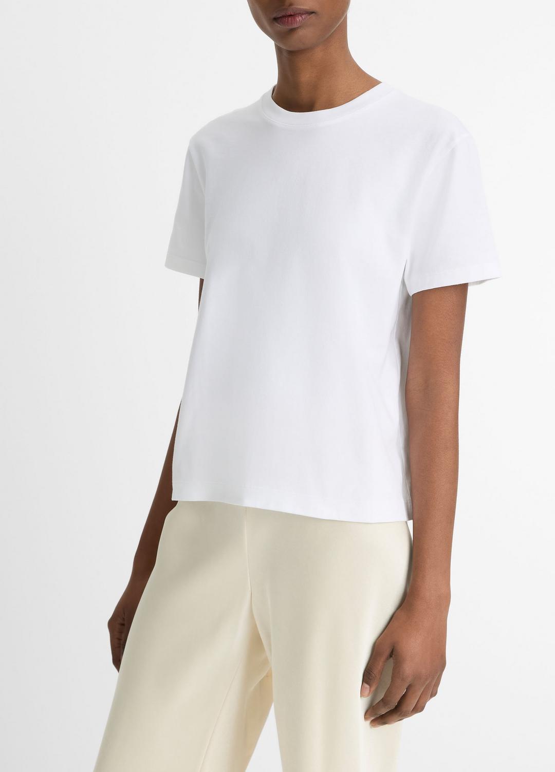 Pima Cotton Crew Neck T-Shirt in Short Sleeve | Vince US