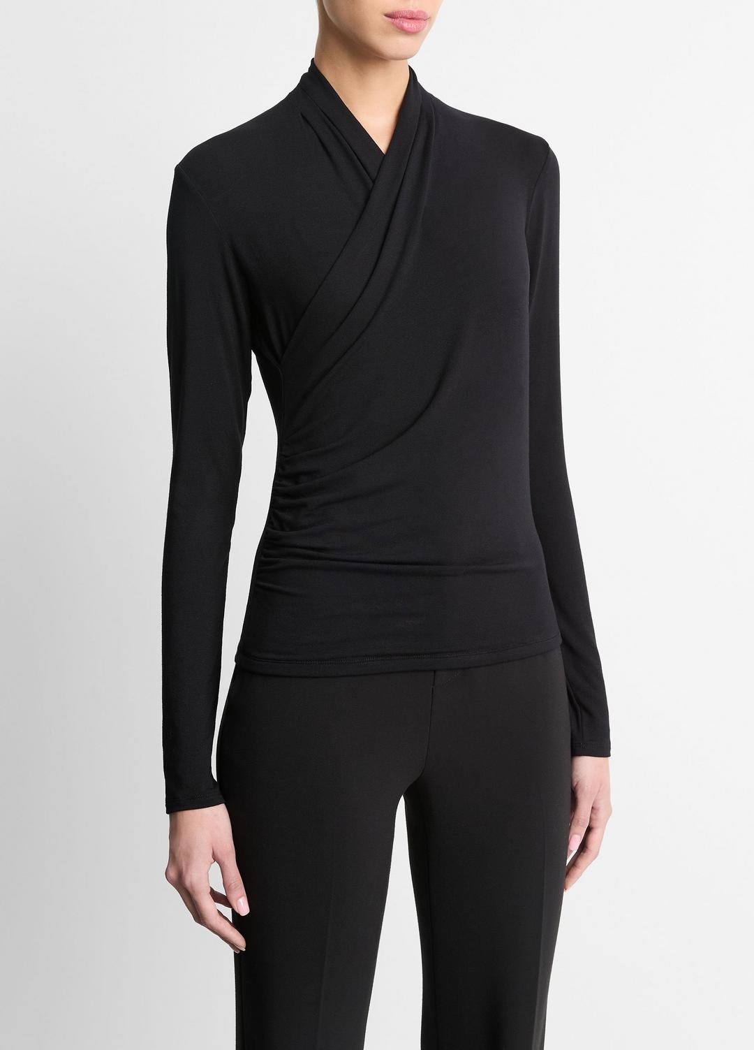 Fixed Wrap Long-Sleeve Top in Long Sleeve | Vince near me