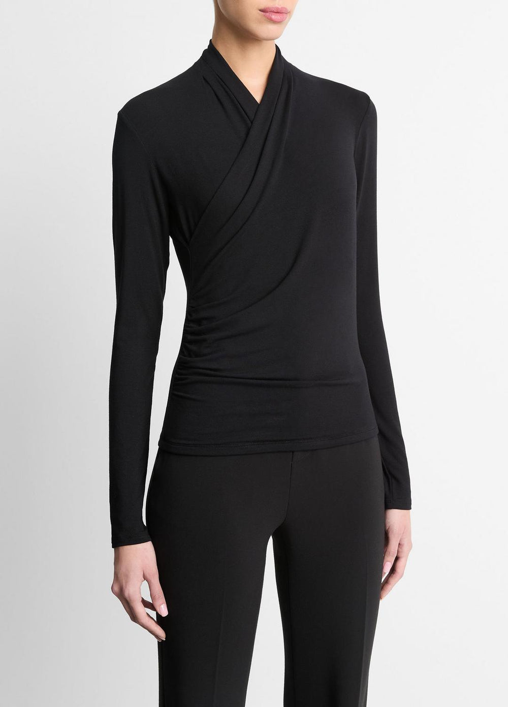 Fixed Wrap Long-Sleeve Top in Long Sleeve | Vince near me