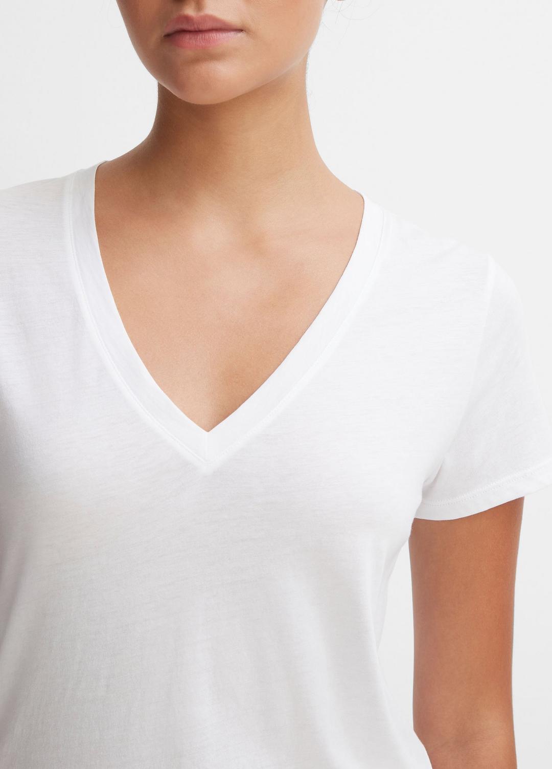 Essential Pima Cotton V-Neck T-Shirt in Short Sleeve | Vince outlet