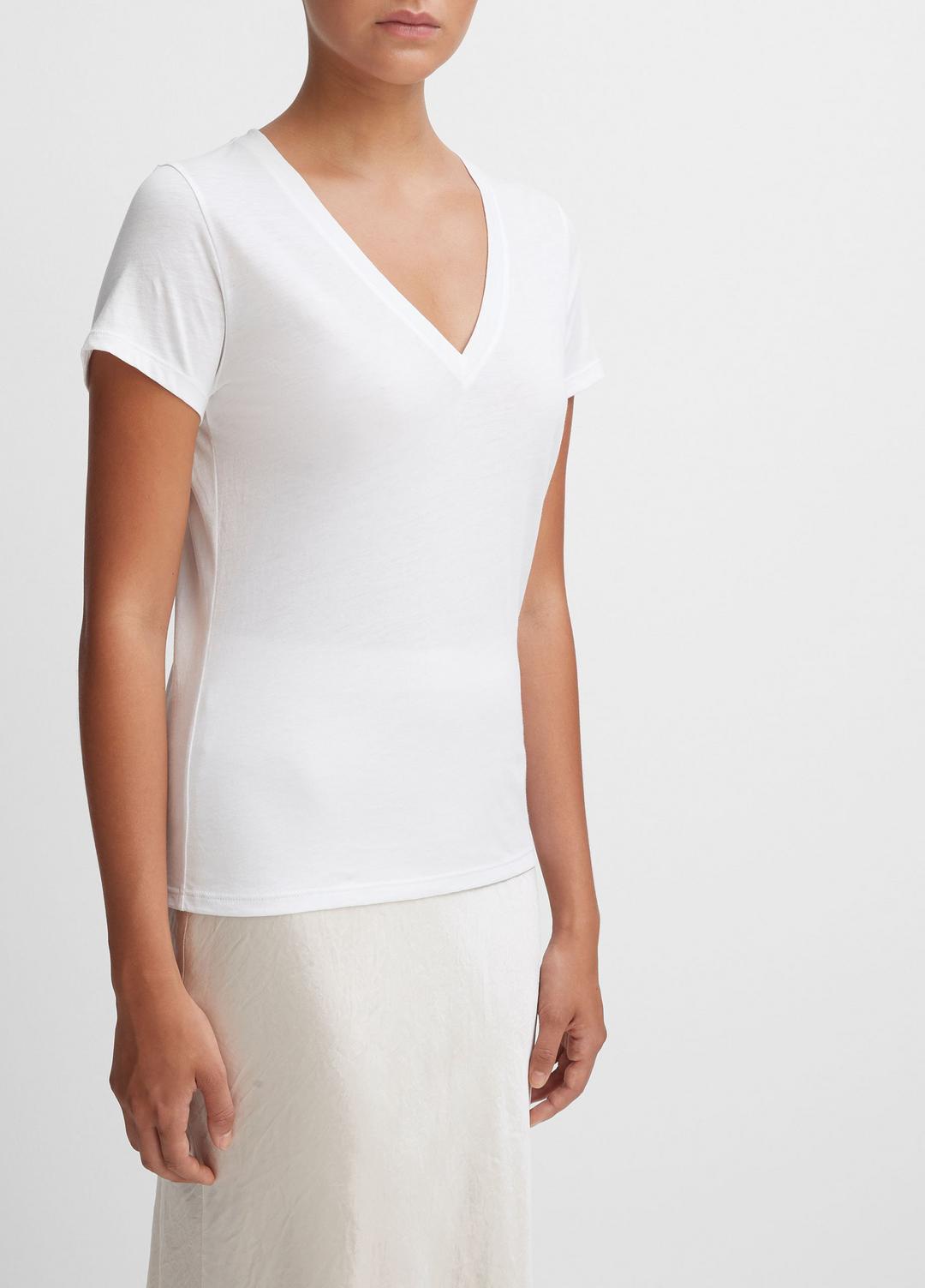 Essential Pima Cotton V-Neck T-Shirt in Short Sleeve | Vince outlet