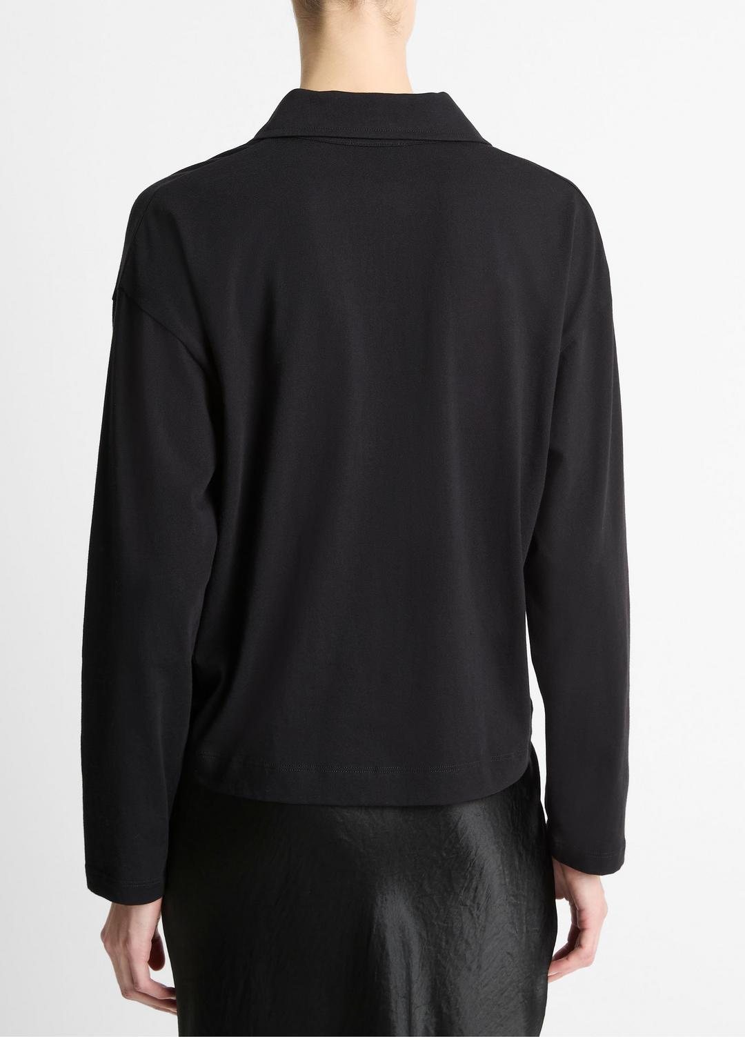 Easy Pima Cotton Long-Sleeve Polo Shirt in Long Sleeve | Vince sale