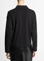 Easy Pima Cotton Long-Sleeve Polo Shirt in Long Sleeve | Vince sale
