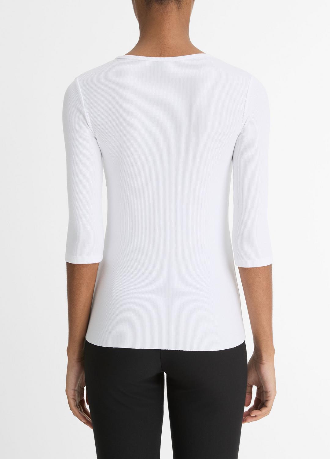 Elbow-Sleeve Crew Neck T-Shirt in Short Sleeve | Vince US
