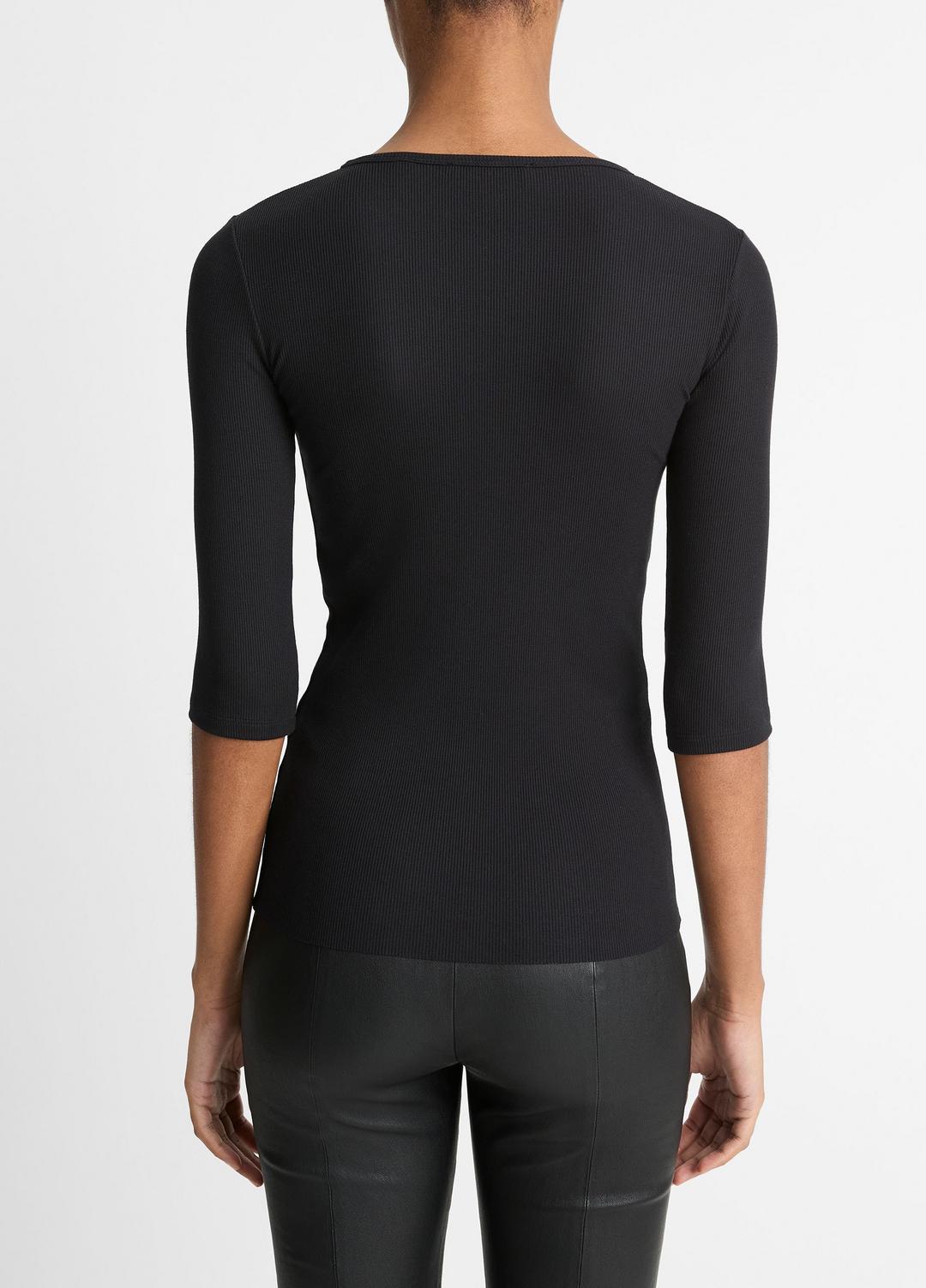 Elbow-Sleeve Crew Neck T-Shirt in Short Sleeve | Vince Online