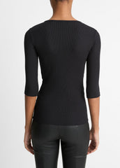 Elbow-Sleeve Crew Neck T-Shirt in Short Sleeve | Vince Online