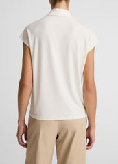 Twist-Neck Matte Jersey Cap-Sleeve Top  in Short Sleeve | Vince sale
