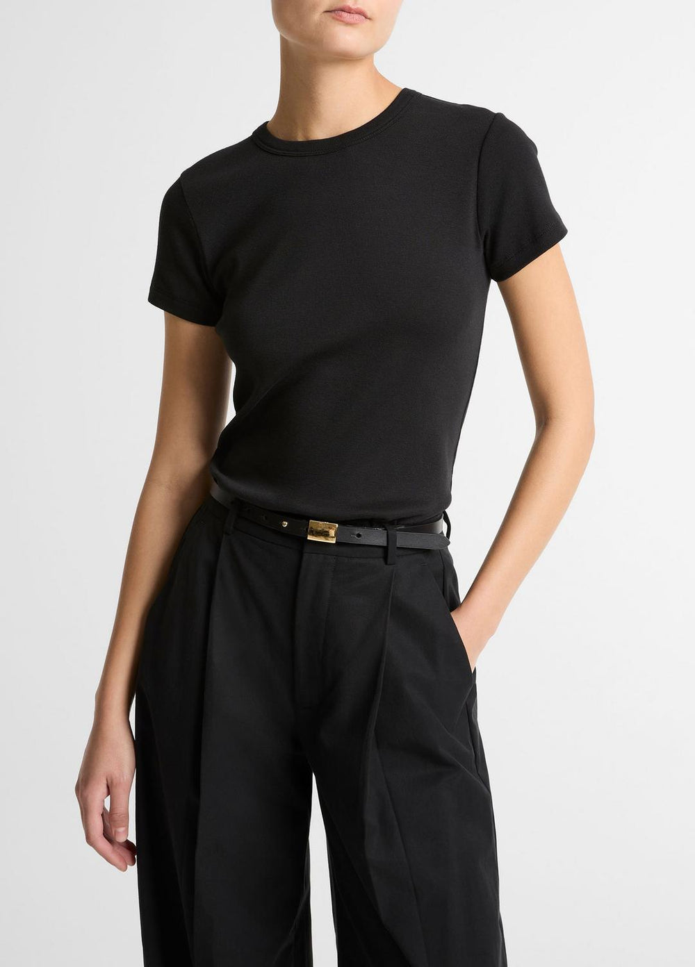 Pima Cotton-Blend '90s Shrunken T-Shirt in Short Sleeve | Vince for sale