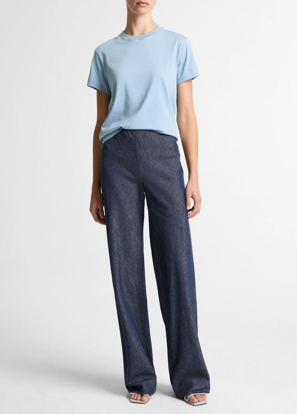 Pima Cotton Crew Neck T-Shirt in Short Sleeve | Vince on sale
