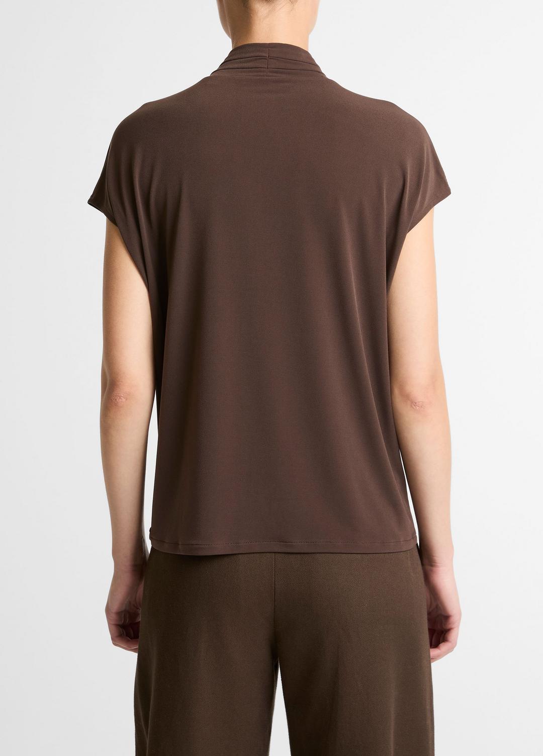 Twist-Neck Matte Jersey Cap-Sleeve Top  in Short Sleeve | Vince Online