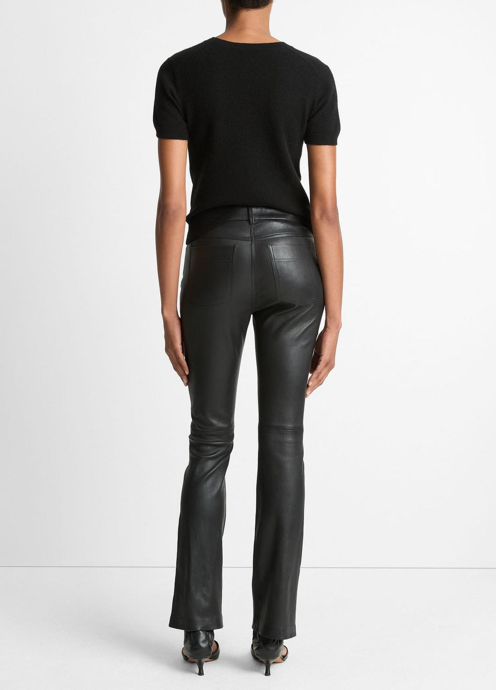Stretch Leather Boot-Cut Pant in Trousers | Vince near me