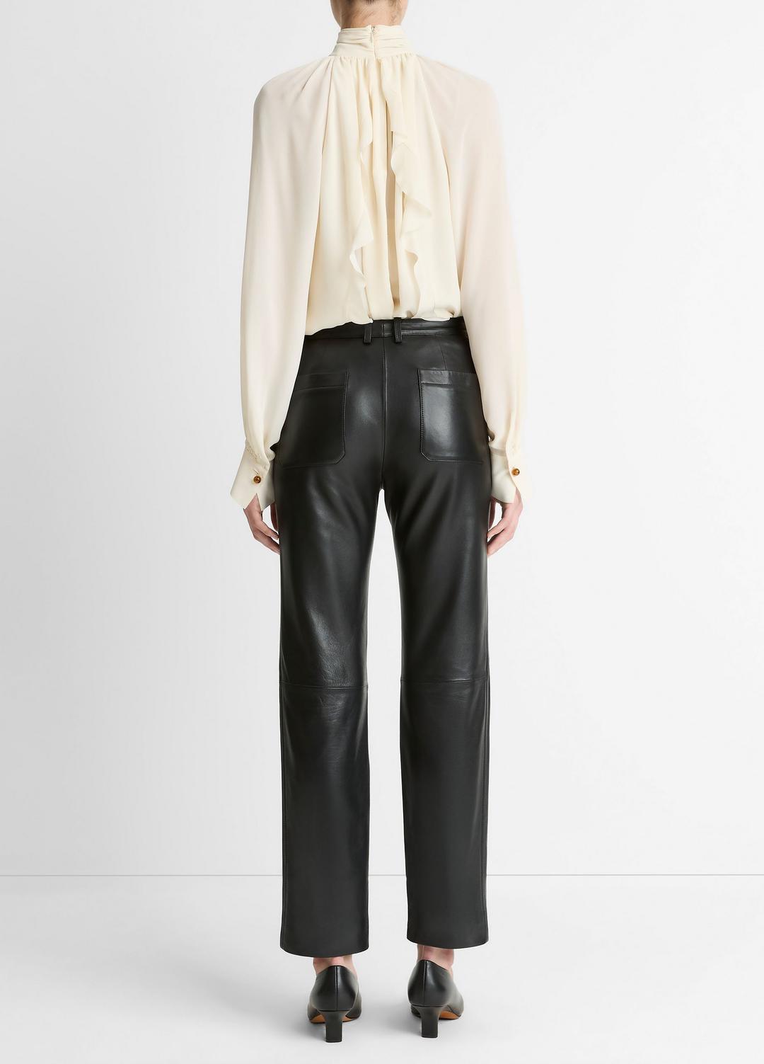Leather Straight-Leg Trouser in Trousers | Vince for sale