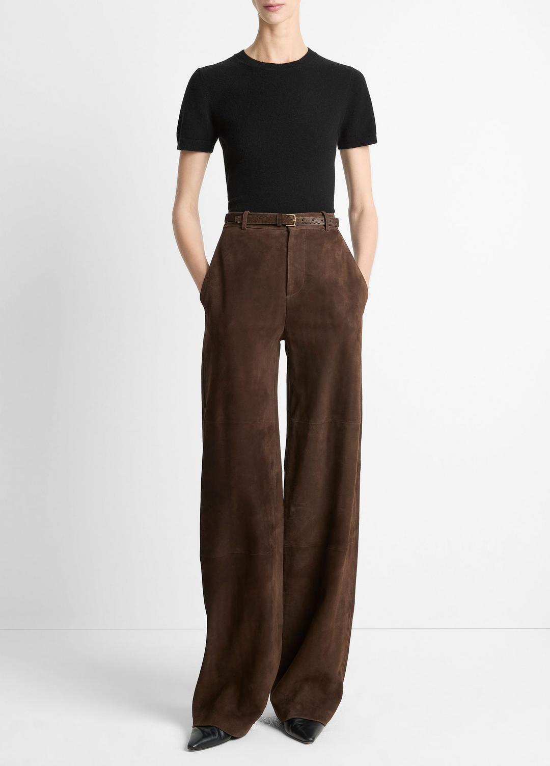 Suede Mid-Rise Trouser in Trousers | Vince on sale