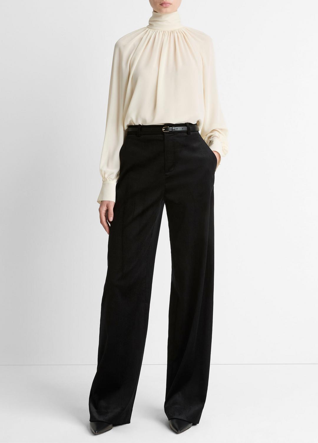 Italian Velvet High-Waist Wide-Leg Trouser in Wide Leg | Vince US