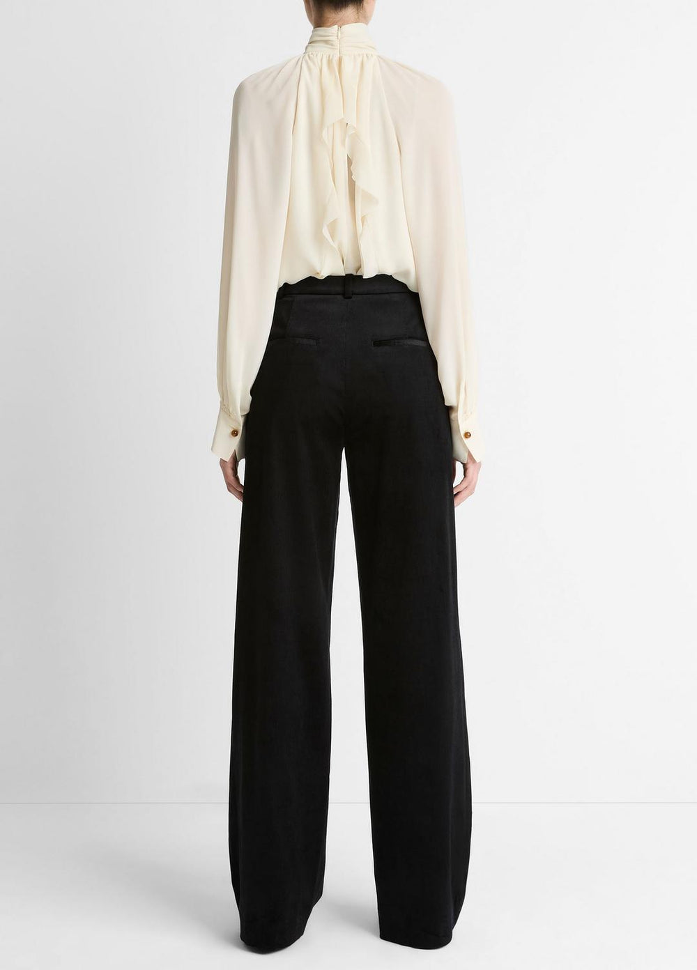 Italian Velvet High-Waist Wide-Leg Trouser in Wide Leg | Vince US