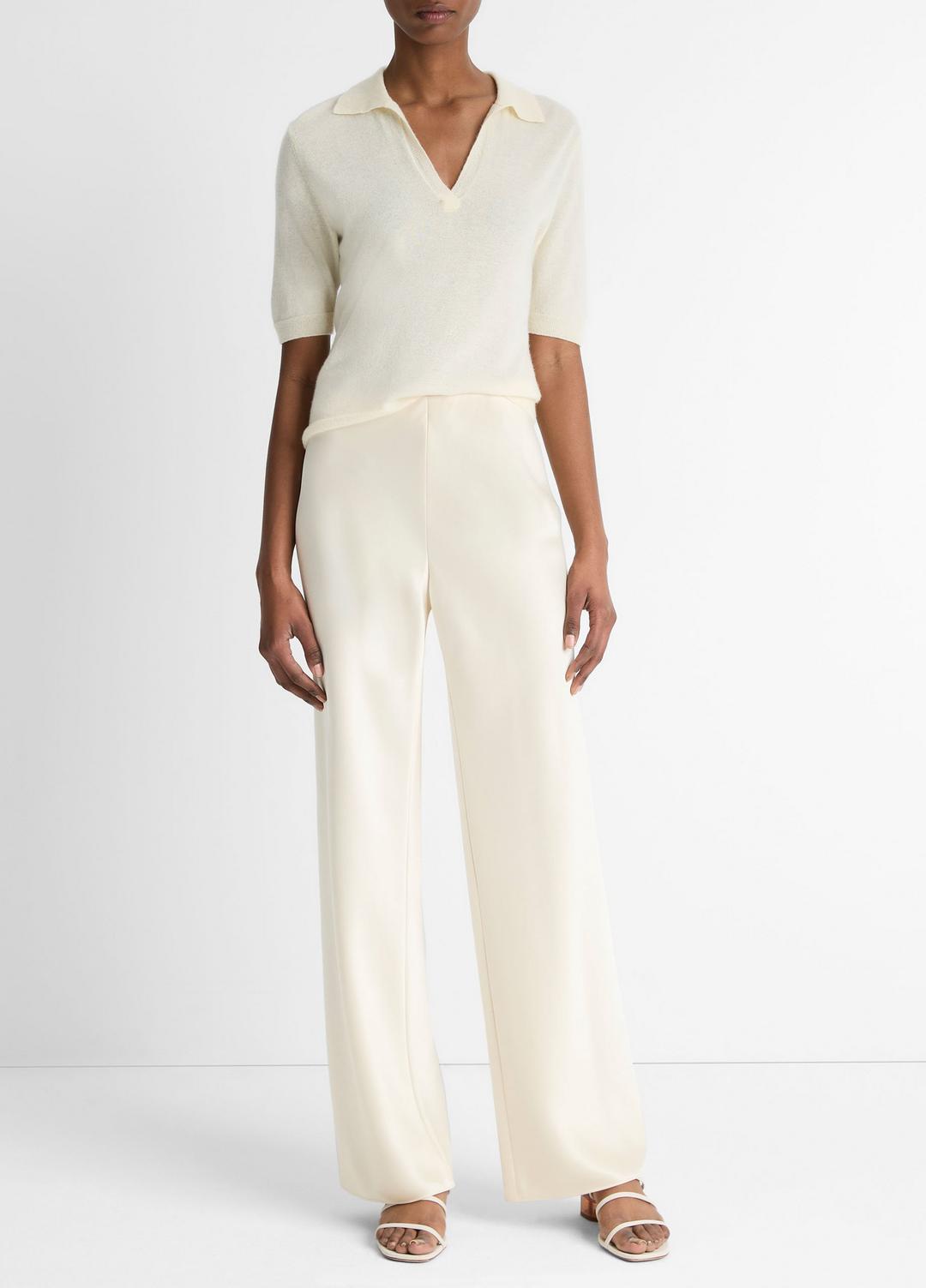 Colette High-Rise Fluid Satin Bias Pant in Pants | Vince Online