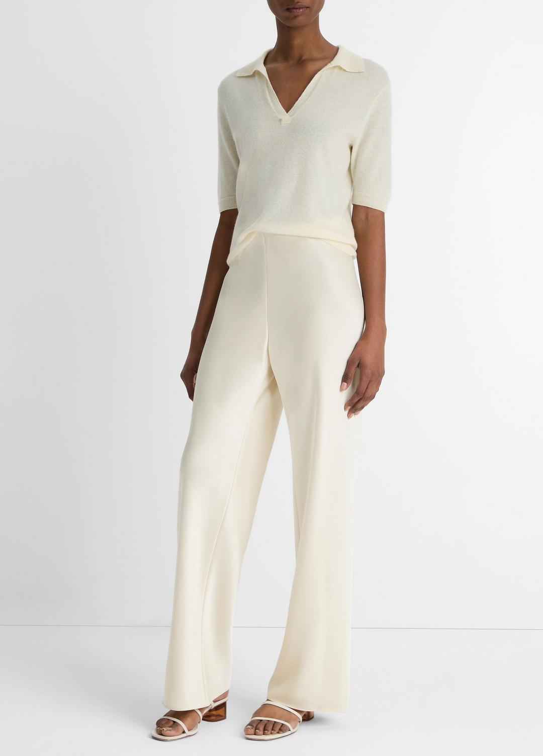 Colette High-Rise Fluid Satin Bias Pant in Pants | Vince Online