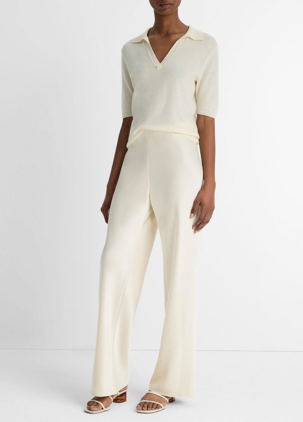 Colette High-Rise Fluid Satin Bias Pant in Pants | Vince Online