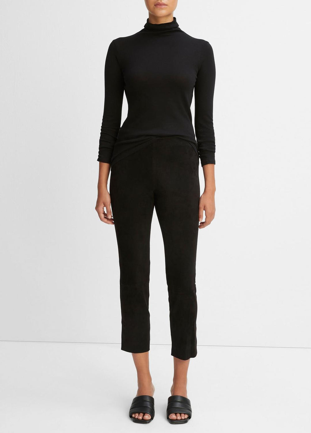 Stretch Suede Split Hem Crop Legging in Leggings | Vince sale